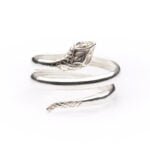 Anillo serpiente plata de ley de 925 liso.