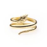 Anillo serpiente plata de ley de 925 con baño de oro liso.