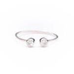 Anillo de plata de ley de 925 con circonitas, ajustable.