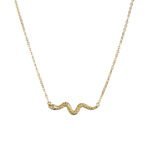 Collar serpiente de plata de ley bañada en oro, serpiente de 14mm.