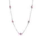 Gargantilla de plata de ley con circonitas rosas 3mm.