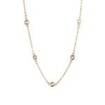 Gargantilla de plata de ley con baño de oro con circonitas blancas de 3mm.