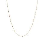 Collar de plata de ley bañado en oro con bolas.