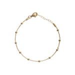 Pulsera de plata de ley bañada en oro con bolas.