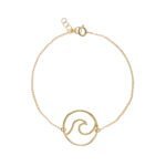 Pulsera de plata de ley bañada en oro con ola.
