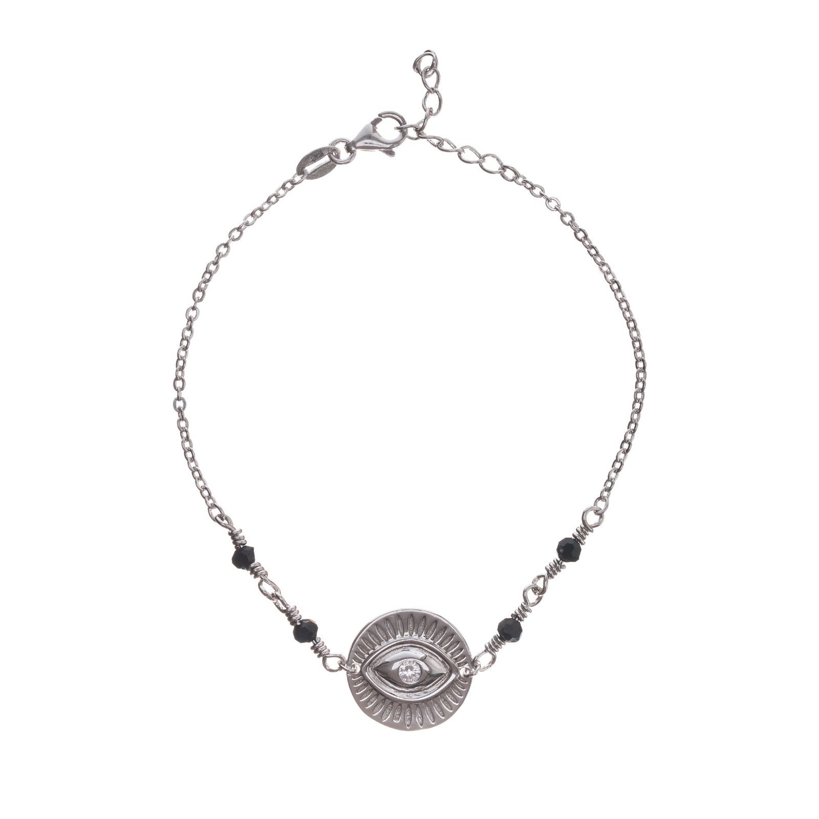 Pulsera de plata de ley con ojo.