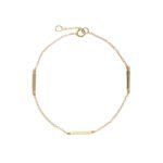 Pulsera de plata de ley bañada en oro con barras.