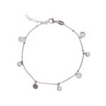 Pulsera de plata de ley bañada en oro con monedas y circonitas.