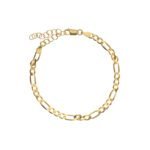 Pulsera de plata de ley bañada en oro con eslabones.