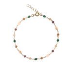 Pulsera de plata de ley bañada en oro con cristal de swarosvki con tonos nude.